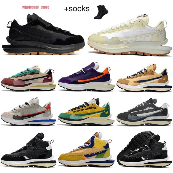 

waffle mens running shoes socks pegasus fragment undercover ldwaffle ldv clot pure platinum sail white nylon noir men women trainers sports, Black