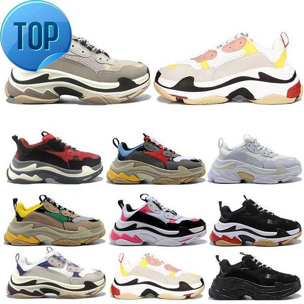 

casual shoes soles boots paris 17fw low old dad sneaker combination fashion size triple s mens womens designer 36 -45, Black