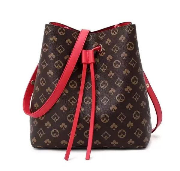 

luxurys designers bucket shoulder bags flower purses womens tote brand letter genuine leather handbags crossbody shopping neonoe bag m44022