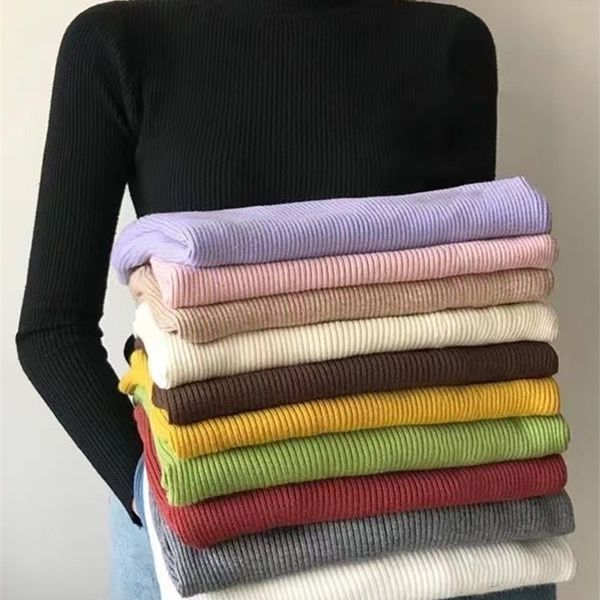 

women's sweaters jmprs simple women turtleneck sweater winter fashion pullover elastic knit ladies jumper casual solid black female bas, White;black