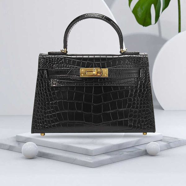 

aher max classic leather fashion herme bags crocodile pattern mini hand classic second generation diagonal for women