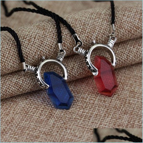 

pendant necklaces devil may cry 5 necklace dante vergil red blue crystal movie jewelry drop delivery necklaces pendants dht8b, Silver