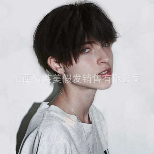 

hair lace wigs short black chemical fiber hair cover synthetic s men's wig