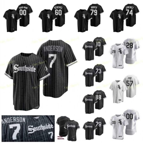 

custom college wear white chlcago new 2021 city connect southside 79 jose abreu 7 tim anderson 84 dylan cease 66 jose ruiz 23 jake lamb 33 l, Black