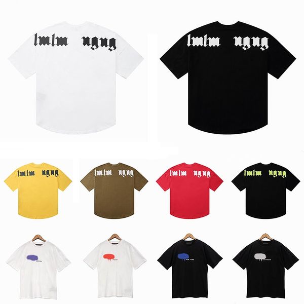 

palms men's t-shirts summer fashion women's designer hip-hop plus size t shirts long sleeve luxury graphic tees clothing big lett, White;black