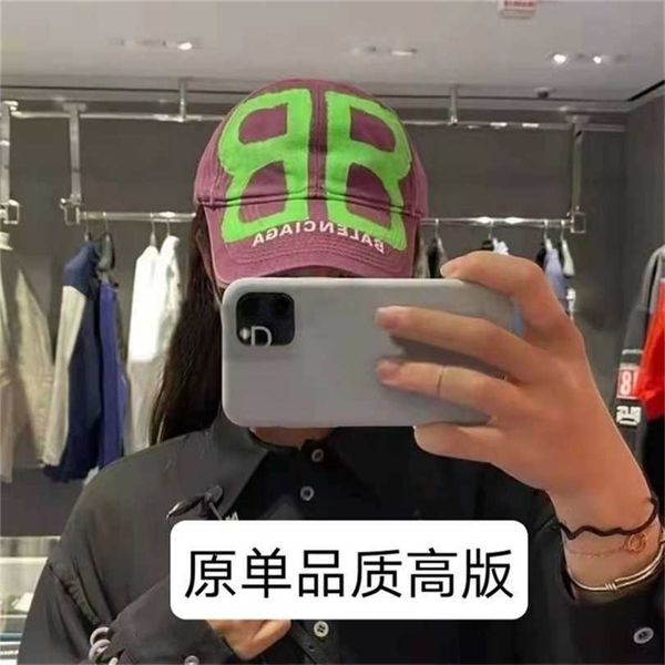 

caps designer ball hats balenciga fashion brand paris home big double b graffiti letter baseball cap yapifeng street shooting show han fa fy, Blue;gray