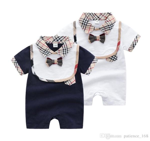 

romper sets 2020 summer new styles baby kids cotton short sleeve romperbibs 2 sets 2 colors 3320500, White