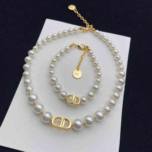 

2022 new fashion designer jewelry necklace pearl bracelet female cool wind jewelry clavicle chain335b, Silver