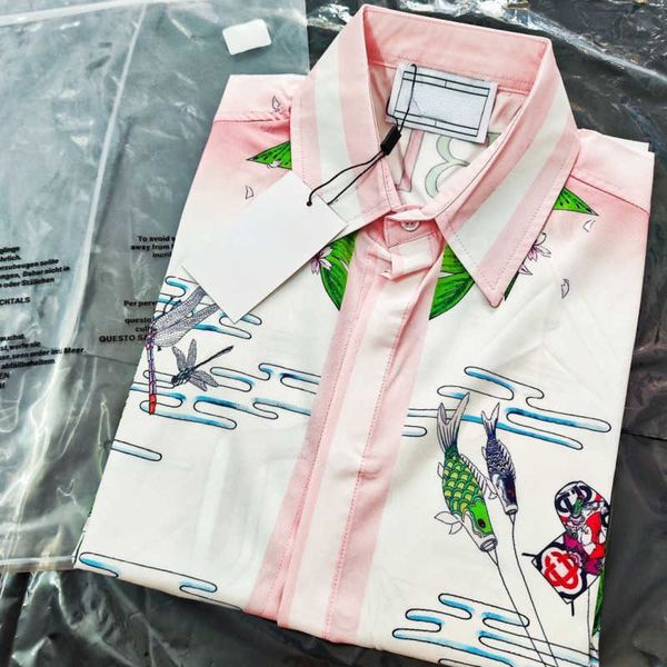 

mens casual shirt designer shirts long sleeved tshirt printed lapel silk shirt men women hip hop sweatshirt, White;black