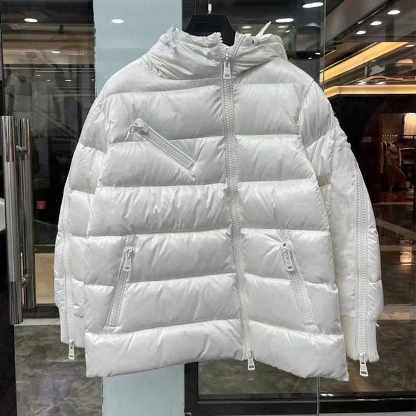 

designer luxury goosie down jacket fur ruff women cg winter fit warm canadas womens white goosing coat exterior pockets zipper stretch rib c, Black