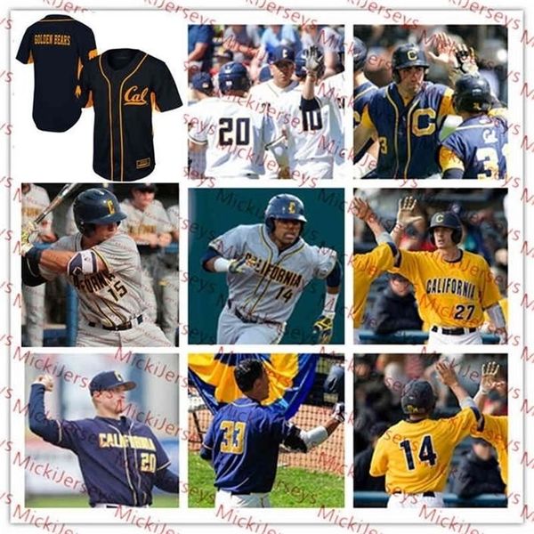 

custom c202 college custom cal bears baseball jersey 19 steven zobac 39 vaughn mauterer 41 reuben drogin 6 aaron roberts 18 joe ammirato 43, Black