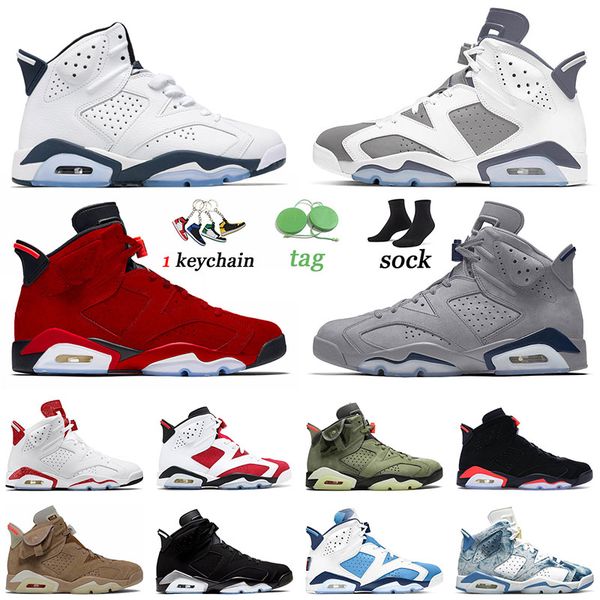 

jorden 6 sports basketball shoes classic jorden 6s toro cool grey j6 sneakers georgetown men women trainers midnight navy retro unc carmine, White;red