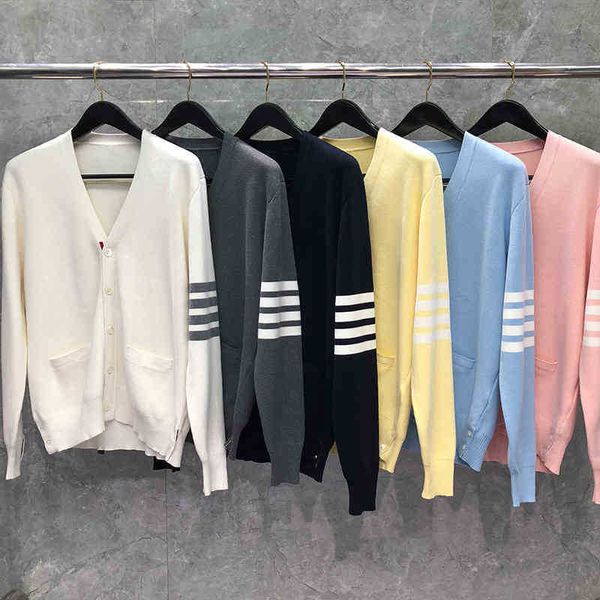 

dongguan brand direct tb cardigan vneck sweater 7color pure cotton, White;black
