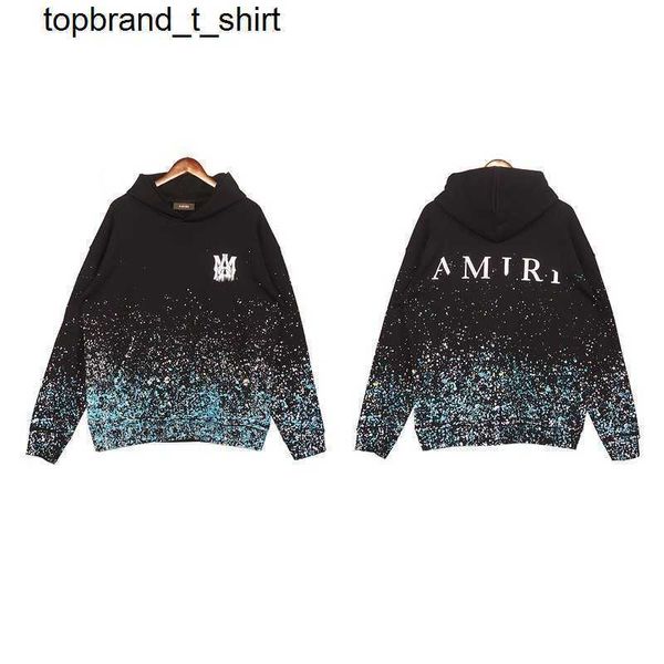 

men's hoodies designer sweatshirts amirs autumn new speckle flower print couple casual hoodie, Black