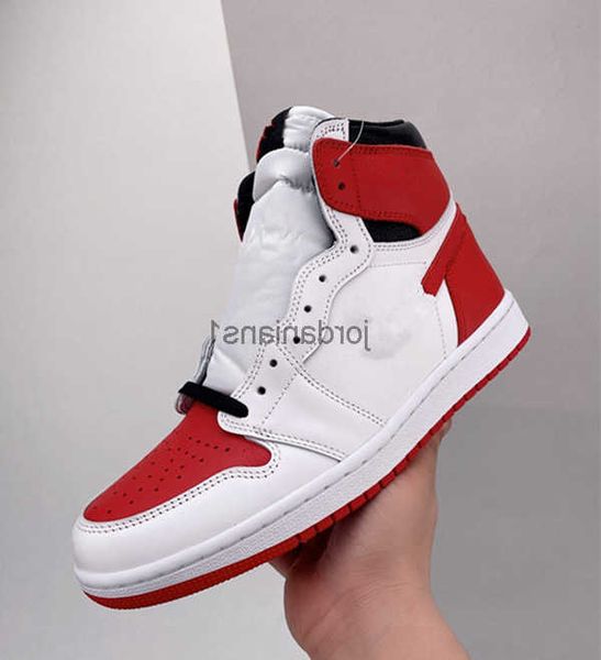 

brand shoes basketball jumpman outdoor trainers mens classic red white toe women basketball sports original og 1s high, Black