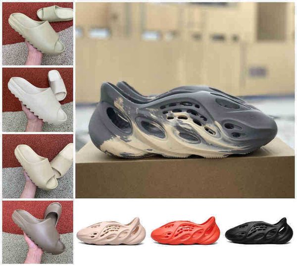 

slipper 2022 yeesys fashion kanyes runners foam men women slides bone resin desert sand slippers ararat sandals summer season earth brown, Black