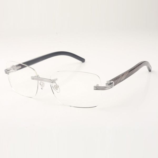 

buffs glasses frames 0286 with natural black textured buffalo horns sticks and 56mm clear lenses 0286o, Silver