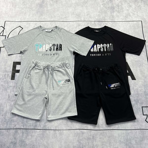 

mens t-shirts summer trapstar t-shirt shorts london chenille decoded loose breathable sportswear embroidered 2023ss, White;black