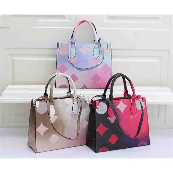 

22ss large bag designer sunrise pink colorful shoulder totes womens pastel mini handbag purse luxury handbags tote shopping bags wallet 2pic