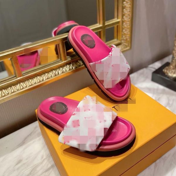 

2021 latest pool pillow comfort mules women fashion slippers ladies summer vibrant sandals puffy style classic slides 35-41 mkjl00002 bdc, Black