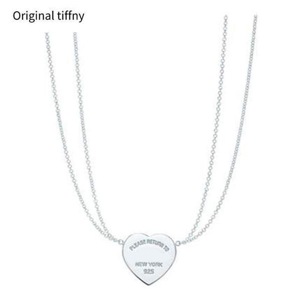 

necklace 925 silver pendant necklaces female jewelry exquisite craftsmanship classic blue heart luxury222s