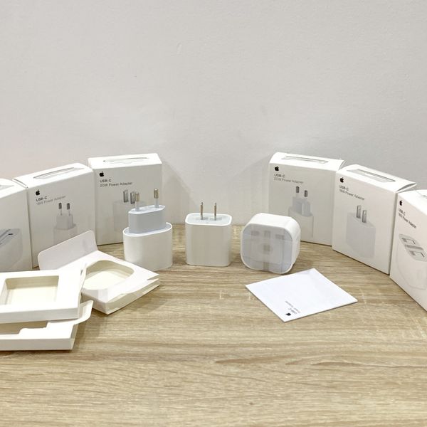 

power adapter wholesale for apple iphone 14 13 12 max pro 18w 20w type c fast charging us eu uk plug adapter with retail package