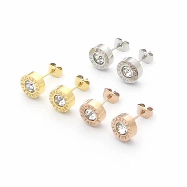 

designer jewelry gold diamond earrings for women stainless steel silver rose gold stud earings black white ceramic fashion bijoux338n, Golden;silver
