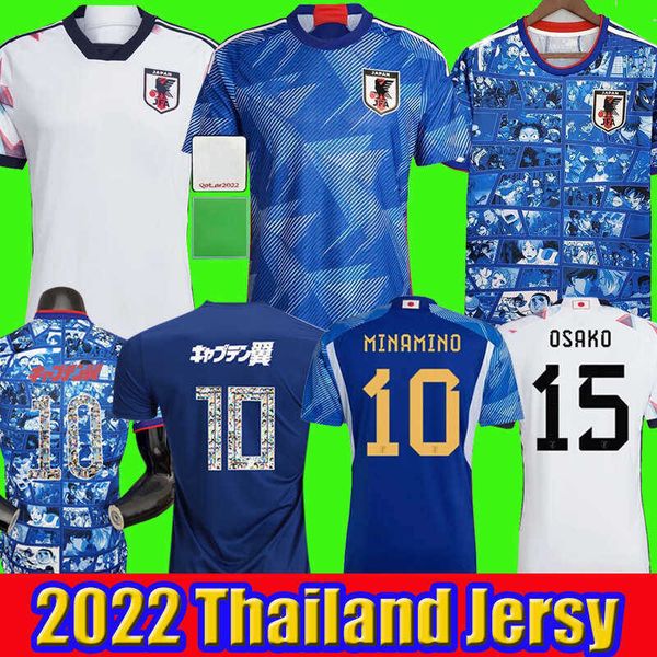 

japan 2022 soccer jersey home away minamino osako nagatomo yoshida haraguchi atom 2023 japanese 22 23 child football shirt honda women men, Black;yellow