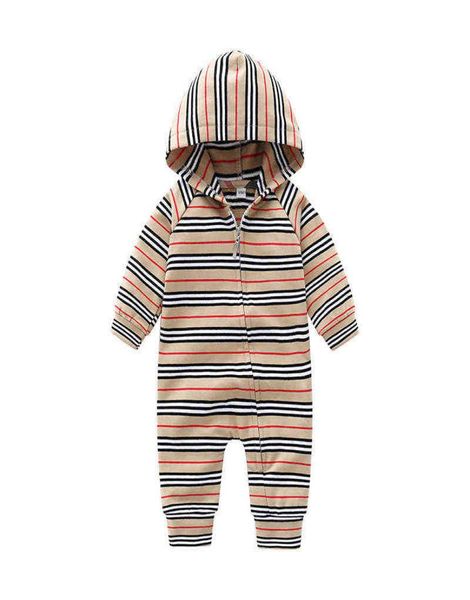 

designer kid clothes newborn baby boy girl romper 2021 autumn long sleeves hoodie stripe jumpsuits infant toddler clothes spring g3749326, Blue