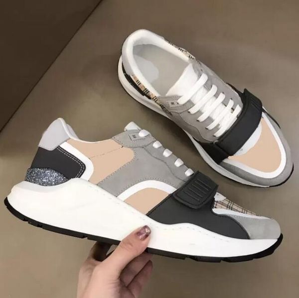 

men's and women's shoes sneakers fashion stitching cloth sail leather classic plaid berry retro stripe contrast casual shoes, Black