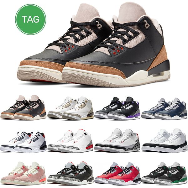 

jumpman 3 basketball shoes 3s fire red desert elephant pine green midnight navy unc white cement rust pink fragment dark iris black gold tra