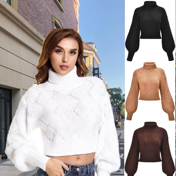 

vintage sweaters autumn and winter turtleneck pullovers basic knit pull femme short long-sleeve sweater women, White;black