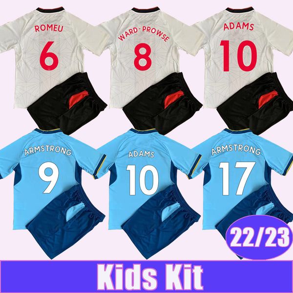 

22 23 ings redmond armstrong kids kit soccer jerseys ward-prowse adams vestergaard stephens romeu home away 3rd child football shirt short s, Black