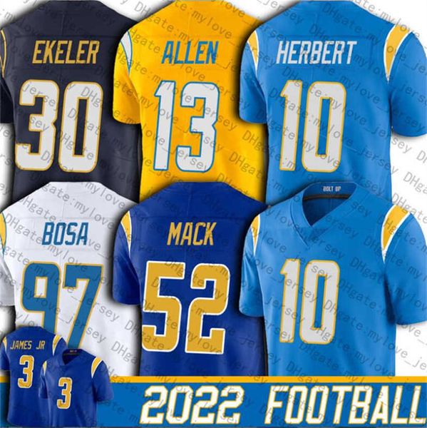 

justin herbert jersey tee custom los angeles''chargers''mens khalil mack joey bosa keenan allen austin ekeler color juni, Black