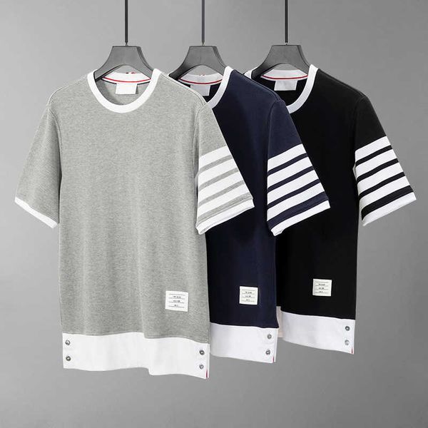 

mens womens summer t shirt thoms brownns designers shirts fashion brand b short sleeved -shirt men and women couples color blocked cotton ro, White;black