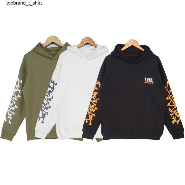

men's hoodies designer sweatshirts amirs new bone letter printed fashion streetwear hoodie, Black