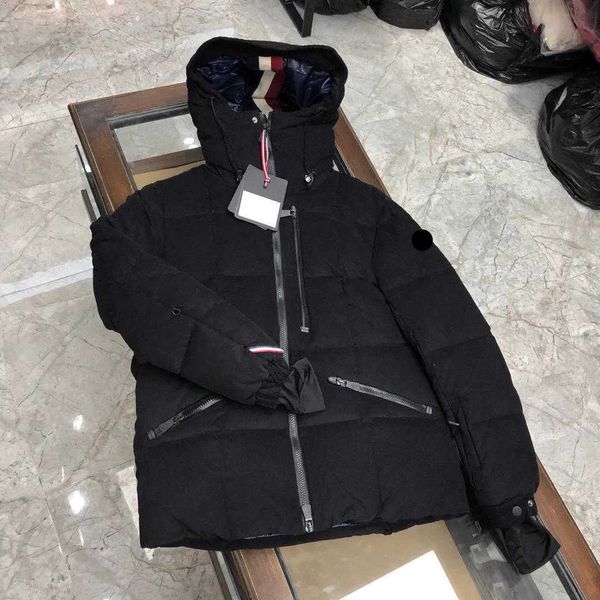 

23ss mens down jacket monclair embroiled letter badge womens downs windbreaker 4color tbw8, Black