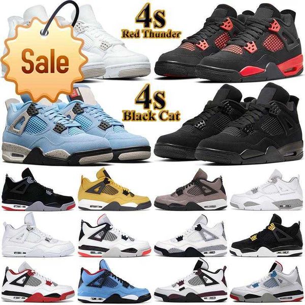 

2022 4s basketball shoes mens womens jumpman 4 university blue black cat sail red thunder wild things what the royalty fire red men women