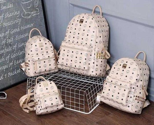 

genuine leather brand new fashion punk rivet backpack school bag luggages backpack student bags men women knapsack travel stark, Blue;pink