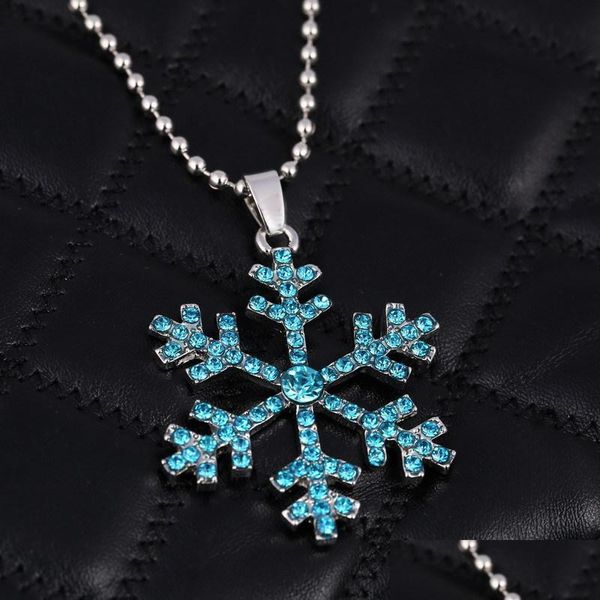 

pendant necklaces snowflake crystal necklace 3d movie the snow queen statement pendant drop delivery jewelry necklaces pendants dhip4, Silver
