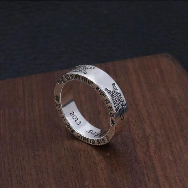 

2022 luxury designer ring vintage rings for men forever925 silver cross flower eternal couple ring punk trendy gift good195y