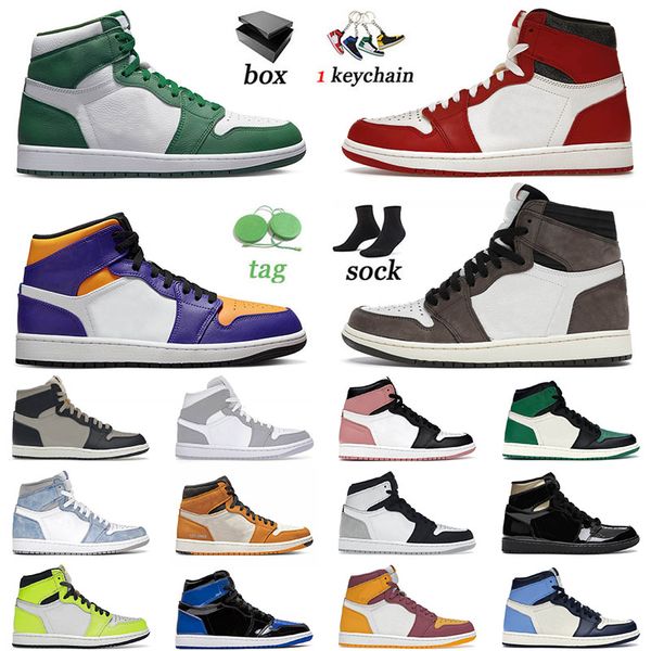 

with box men basketball shoes jumpman gorge green dark mocha chicago twist a ma maniere mens women jorden1s sneakers tennis trainers big siz