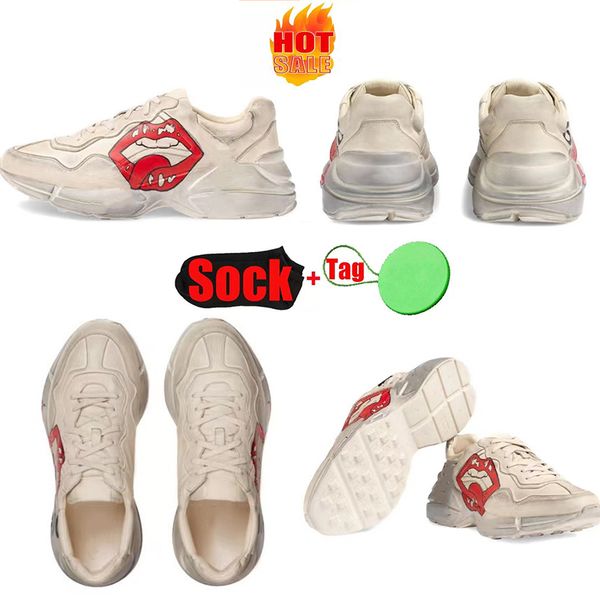 

vintage womens runway rhyton ggsgg heighten luxury chaussures designer mens heavy sports milan casual flat strawberry rat shoes pattern big, Black