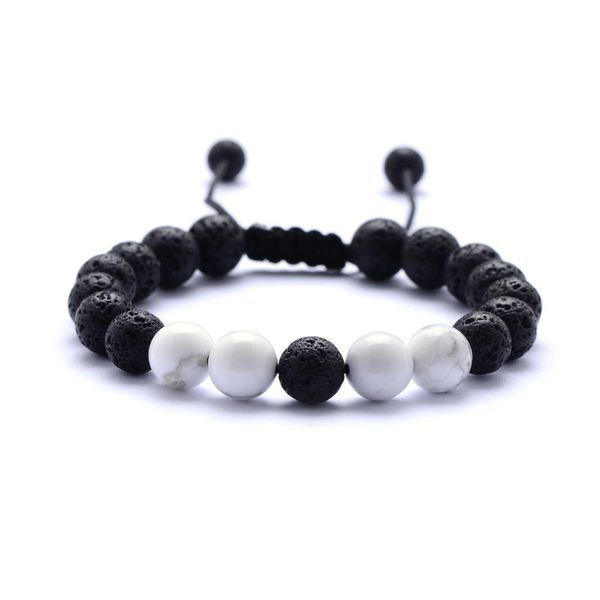 

charm bracelets natural turquoise black lava stone weave braided bracelets aromatherapy essential oil diffuser bracelet for women me dhpv9, Golden;silver