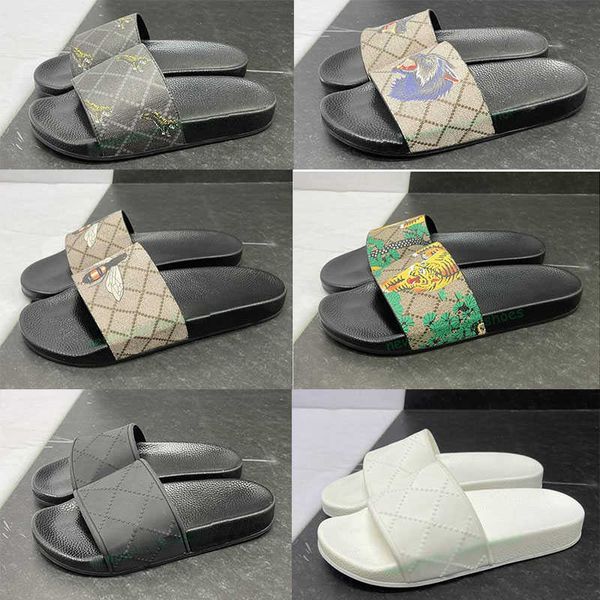 

designer sandals bathroom home flip-flops slippers for men and women summer sandals beach slippers thick-soled striped slippers with box, Black