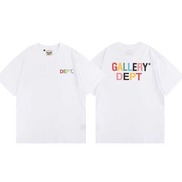 

designer gallerydept mens t-shirts summer fashion color letters men and women lovers loose casual short sleeved tshirt, White;black