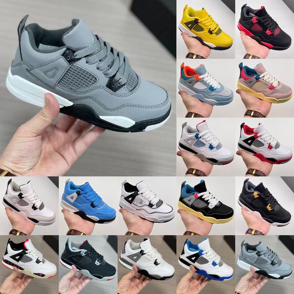 

black cat oreo 4 kids basketball shoes 4s university blue thunder fire red reverse mocha bred canyon dark mocha boys girls sports sneakers t