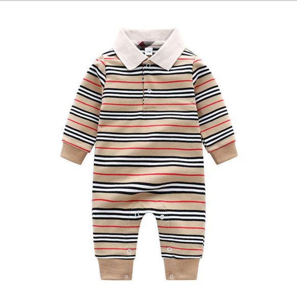 

kids clothing baby boy girl jumpsuits rompers onepiece long sleeve 100 cotton clothes 12 years old striped lapel knitting7974472, Blue