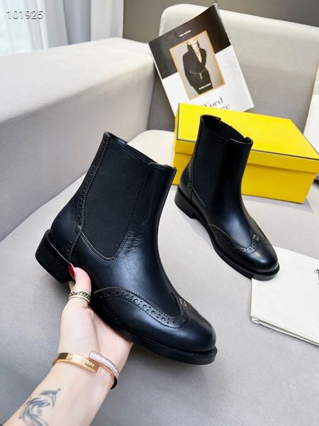 

leather nylon bag ankle boots thick platform wedge shoes with round head leather high heels flat 0819, Black