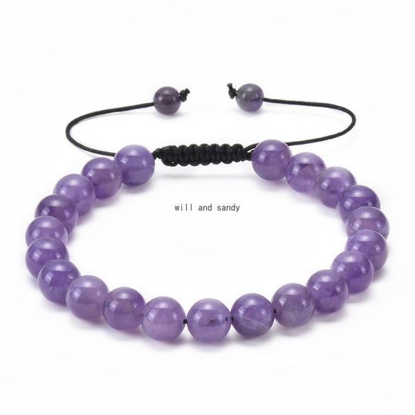 

beaded natural stone bracelet howlite amethyst tiger eye rose quartz bead braid adjustable bracelets for women men fashion jewelry w dhcsm, Black